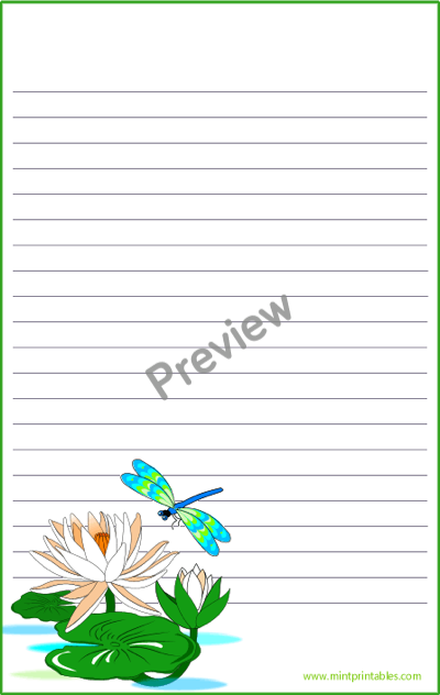 Dragonfly Free Printable Stationery