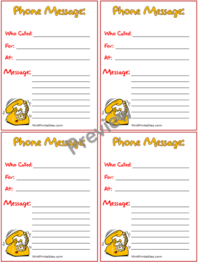 Cartoon Message Pad - Preview