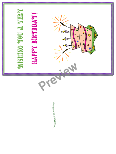Free Printable Happy Birthday Card - Cake With Sparklers